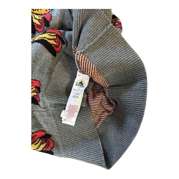 VTG Disney Pluto Cardigan Sweater Knitwear Character Graphic Gray Womens XS - Picture 6 of 9